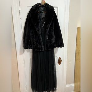 Beautiful ASOS tulle dress with faux fur coat